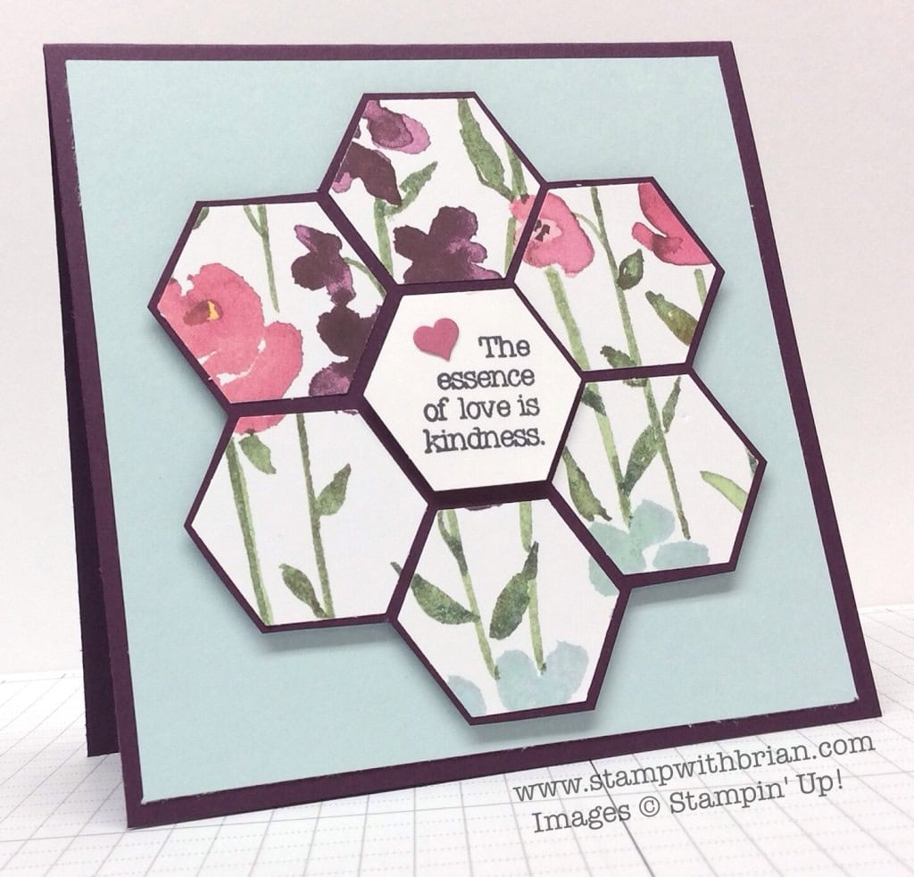 Love is Happiness, Painted Blooms Designer Series Paper, Hexagon Punch, Stampin' Up!