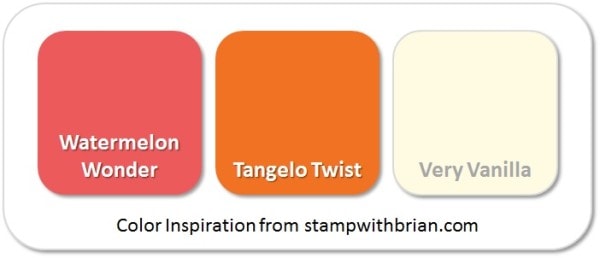 Stampin' Up! Color Inspiration: Watermelon Wonder, Tangelo Twist, Very Vanilla