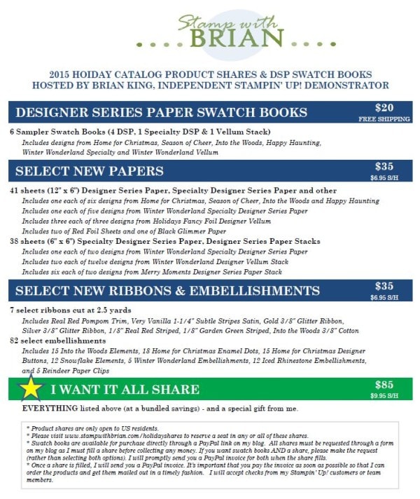 2015 Holiday Catalog Shares