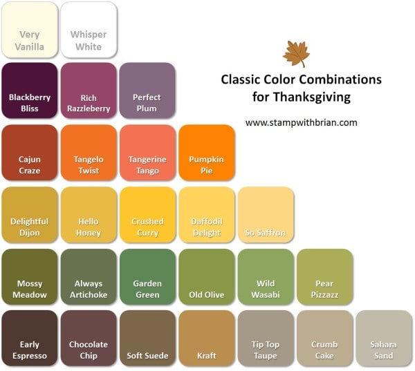 Stampin' Up! Color Inspiration: Classic Colors for Thanksgiving