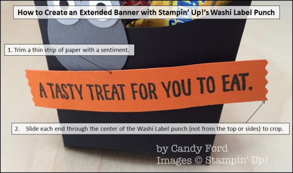 How to Create an Extended Banner with Stampin' Up!'s Washi Label punch, Candy Ford How to Create an Extended Banner with Stampin' Up!'s Washi Label punch, Candy Ford