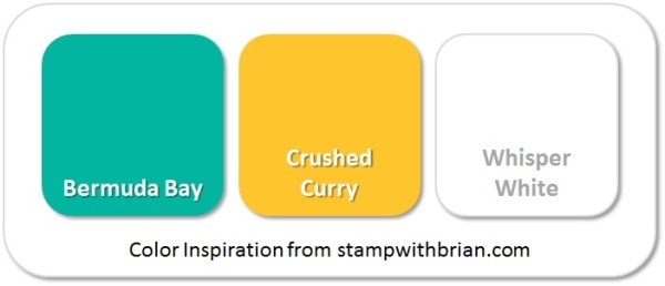 Stampin' Up! Color Inspiration: Bermuda Bay, Crushed Curry, Whisper White