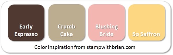 Stampin' Up! Color Inspiration: Early Espresso, Crumb Cake, Blushing Bride, So Saffron