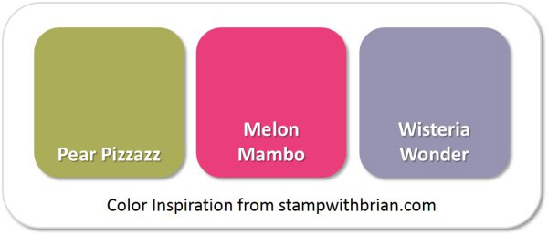 Stampin' Up! Color Inspiration: Pear Pizzazz, Melon Mambo, Wisteria Wonder