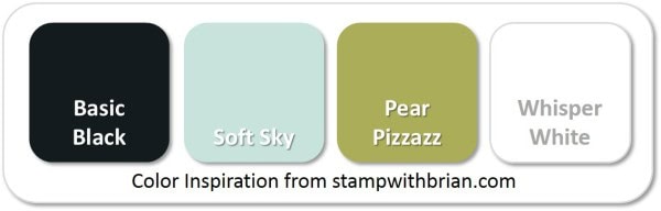 Stampin' Up! Color Inspiration: Basic Black, Soft Sky, Pear Pizzazz, Whisper White Stampin' Up! Color Inspiration: Basic Black, Soft Sky, Pear Pizzazz, Whisper White