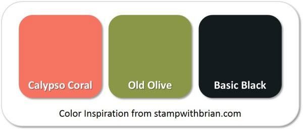 Stampin' Up! Color Inspiration: Calypso Coral, Old Olive, Basic Black Stampin' Up! Color Inspiration: Calypso Coral, Old Olive, Basic Black