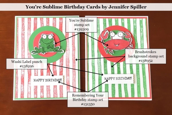 You're Sublime, Brushstrokes, Remembering Your Birthday, Stampin' Up!,by Jennifer Spiller