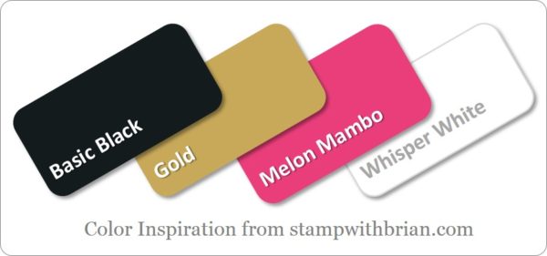 Stampin' Up! Color Inspiration: Basic Black, Melon Mambo, Gold, Whisper White Stampin' Up! Color Inspiration: Basic Black, Melon Mambo, Gold, Whisper White