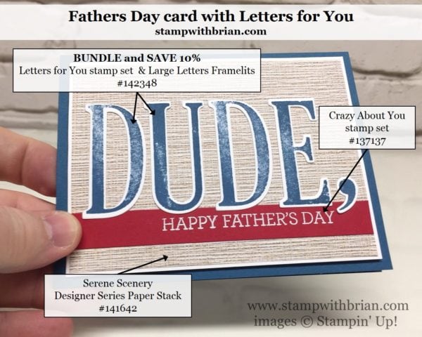 Letters for You, Crazy About You, Large Letters Framelits, Stampin' Up!, Brian King, PP298, CYCI#123
