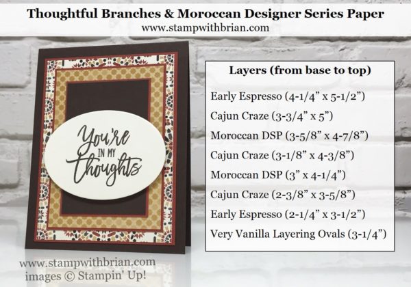 Thoughtful Branches, Moroccan Designer Series Paper, Stampin' Up!, Brian King, thinking of you card