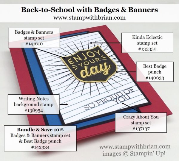 Badges & Banners, Best Badge Punch, Writing Notes, Kinda Eclectic, Stampin' Up!, Brian King, PP308