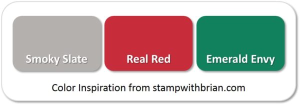 Stampin' Up! Color Inspiration: Smoky Slate, Real Red, Emerald Envy