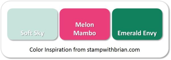 Stampin' Up! Color Combination: Soft Sky, Melon Mambo, Emerald Envy Stampin' Up! Color Combination: Soft Sky, Melon Mambo, Emerald Envy
