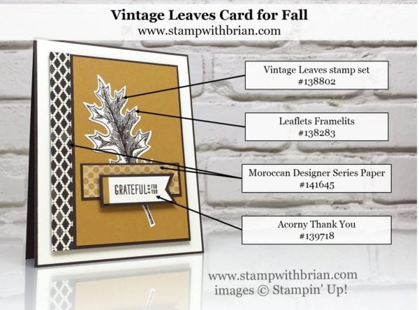 Vintage Leaves, Acorny Thank You, Stampin' Up!, Brian King, FabFri93