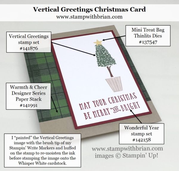 Vertical Greetings, Wonderful Year, Stampin' Up!, Brian King, Christmas card 3 Vertical Greetings, Wonderful Year, Stampin' Up!, Brian King, Christmas card 3