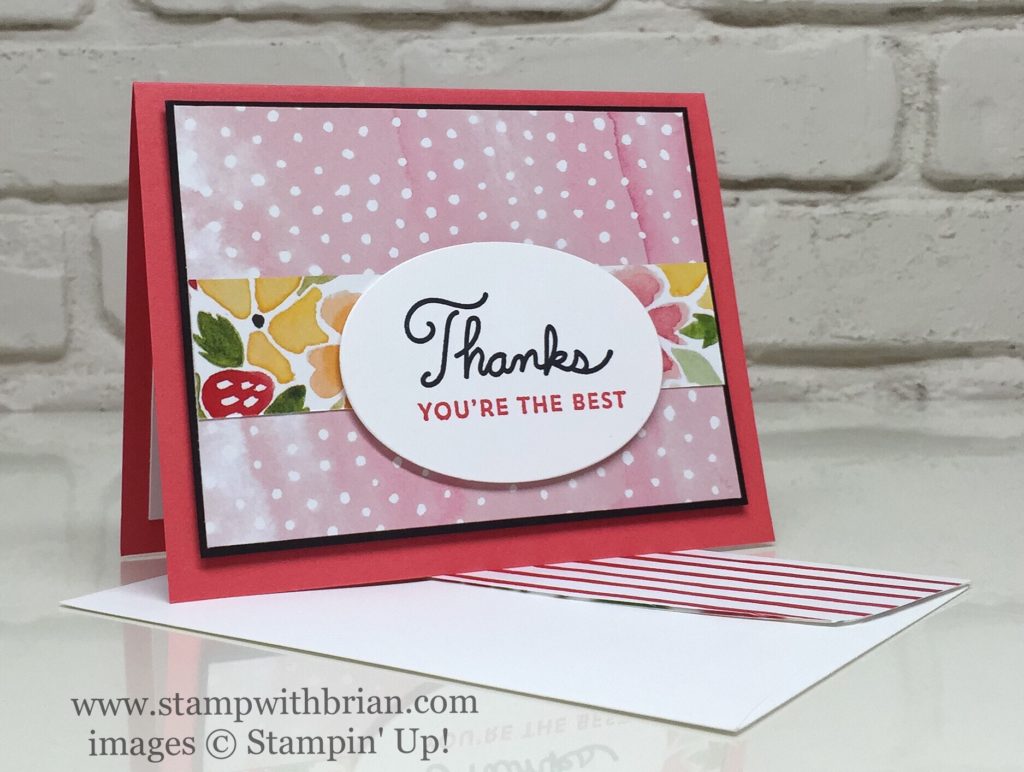 Sunburst Sayings, Fruit Stand Designer Series Paper, Stampin' Up!, Brian King, simple thank you card Sunburst Sayings, Fruit Stand Designer Series Paper, Stampin' Up!, Brian King, simple thank you card