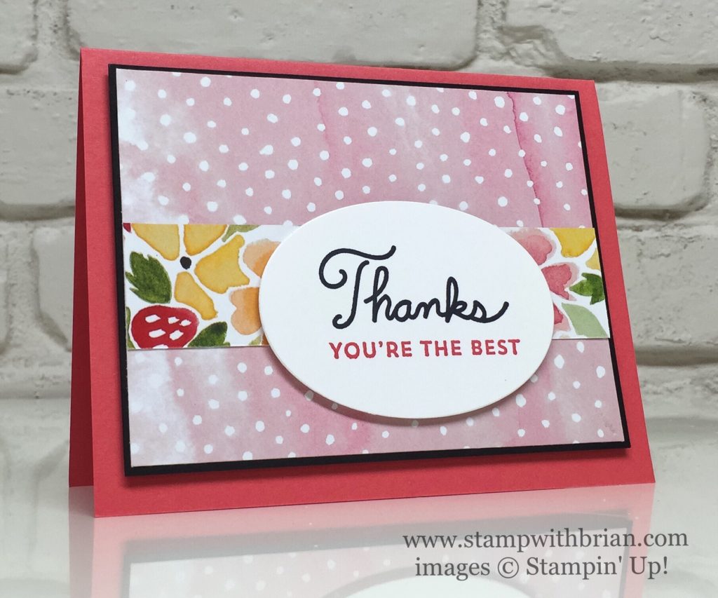 Sunburst Sayings, Fruit Stand Designer Series Paper, Stampin' Up!, Brian King, simple thank you card Sunburst Sayings, Fruit Stand Designer Series Paper, Stampin' Up!, Brian King, simple thank you card
