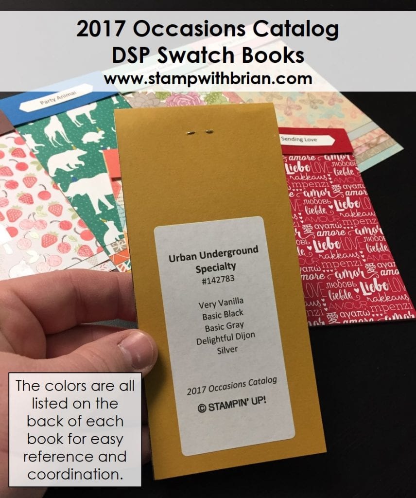2017 Occasions Catalog Designer Series Paper Swatch Books, Stampin' Up!, Brian King 2017 Occasions Catalog Designer Series Paper Swatch Books, Stampin' Up!, Brian King