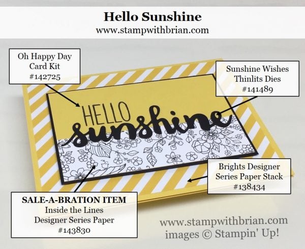 Sunshine Wishes Thinlits Dies, Oh Happy Day Card Kit, Inside the Lines Designer Series Paper, Stampin' Up!, Brian King