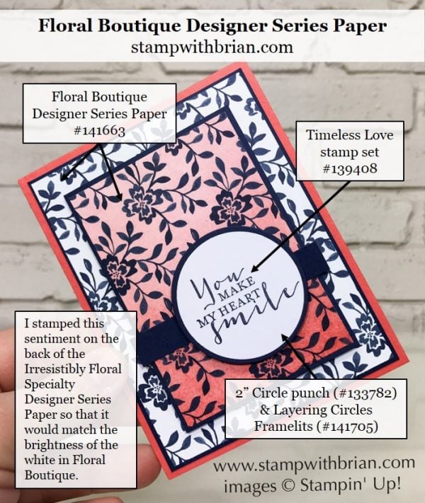 Timeless Love, Floral Boutique Designer Series Paper, Stampin' Up!, Brian King, GDP081 Timeless Love, Floral Boutique Designer Series Paper, Stampin' Up!, Brian King, GDP081