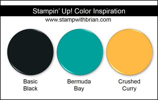 Stampin' Up! Color Inspiration: Basic Black, Bermuda Bay, Crushed Curry
