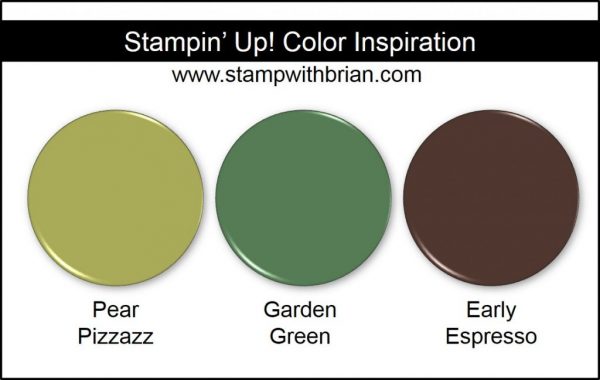 Stampin' Up! Color Inspiration: Pear Pizzazz, Garden Green, Early Espresso
