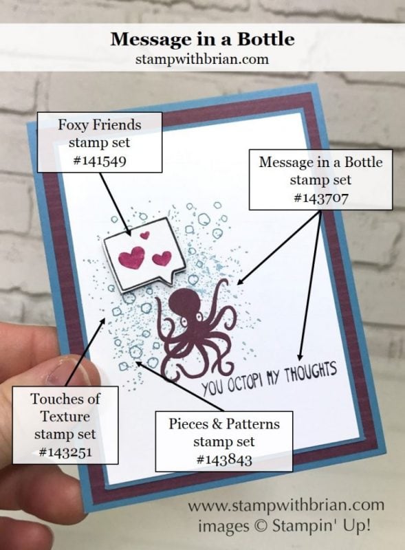 Message in a Bottle, Touches of Texture, Pieces & Patterns, Foxy Friends, Stampin' Up!, Brian King, CTS224 Message in a Bottle, Touches of Texture, Pieces & Patterns, Foxy Friends, Stampin' Up!, Brian King, CTS224