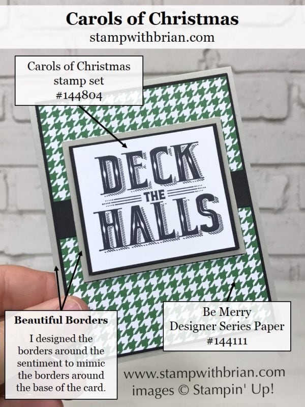 Carols of Christmas, Be Merry Designer Series Paper, Stampin' Up!, Brian King, Christmas card Carols of Christmas, Be Merry Designer Series Paper, Stampin' Up!, Brian King, Christmas card