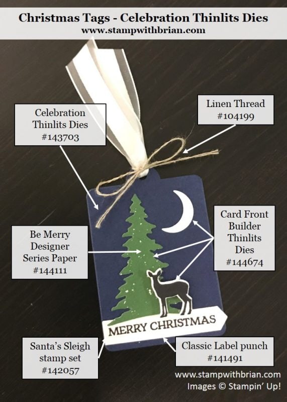 Celebration Thinlits, Card Front Builder Thinlits, Christmas Tags, Stampin' Up!, Brian King