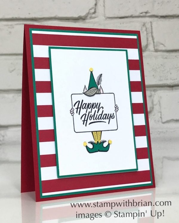 Festive Phrases, Stampin' Up!, Brian King, elf Christmas card Festive Phrases, Stampin' Up!, Brian King, elf Christmas card