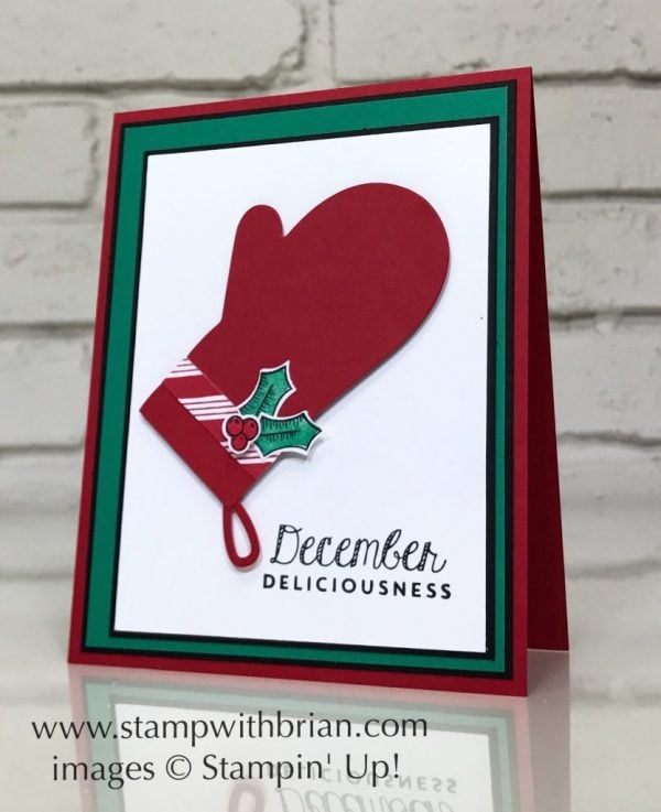 Many Mittens Framelits Dies, The Little Things, Holly Berry Happiness, Stampin' Up!, Brian King, baking card