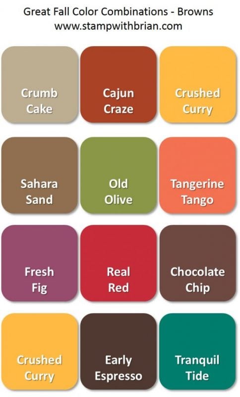 Fall Color Combinations - Browns, Stampin' Up!, Brian King