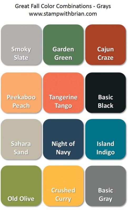Fall Color Combinations - Grays, Stampin' Up!, Brian King