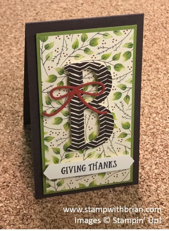 Thanksgiving Seat Place Cards, Large Letters Framelits Dies, Stampin' Up!, Brian King
