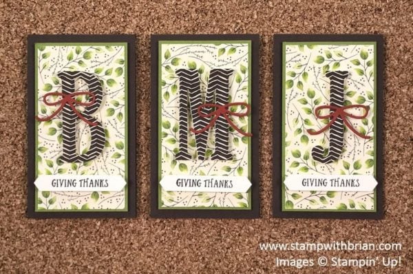 Thanksgiving Seat Place Cards, Large Letters Framelits Dies, Stampin' Up!, Brian King