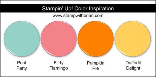 Stampin' Up! Color Inspiration: Pool Party, Flirty Flamingo, Pumpkin Pie, Daffodil Delight