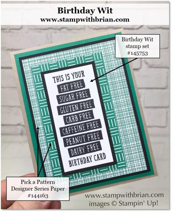 Birthday Wit, Stampin' Up!, Brian King, birthday card Birthday Wit, Stampin' Up!, Brian King, birthday card
