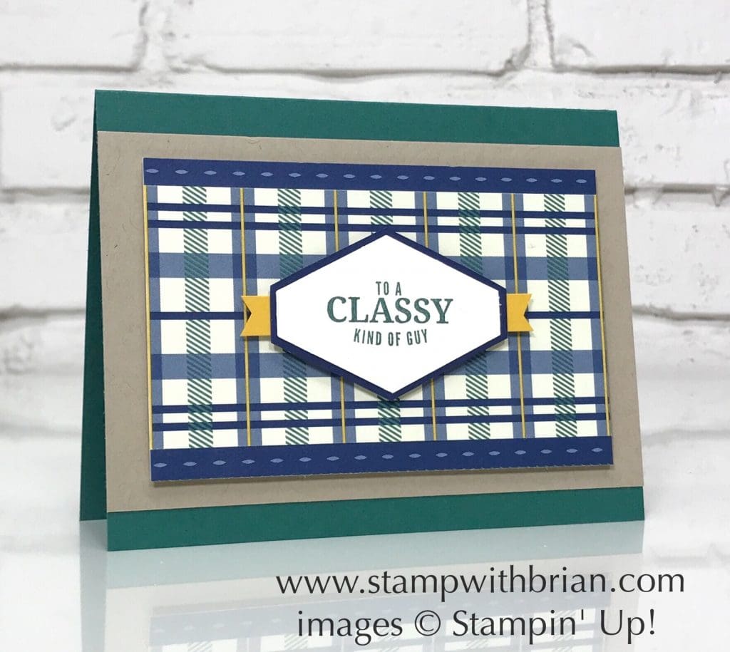Truly Tailored, Tailored Tag punch, True Gentleman Designer Series Paper, Stampin' Up!, Brian King, masculine card