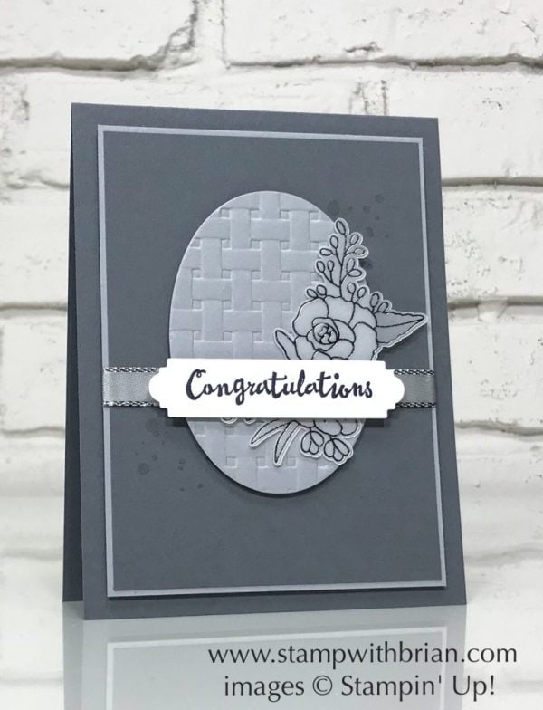 Petal Palette, Basket Weave Dynamic Textured Impressions Embossing Folder, Stampin' Up!, Brian King, GDP126, wedding card