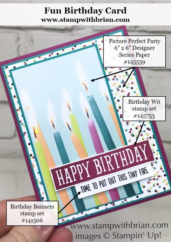 Birthday Wit, Birthday Banners, Stampin' Up!, Brian King, fun birthday card