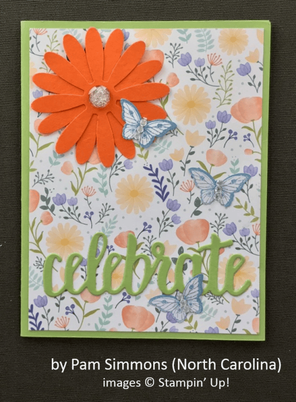 by Pam Simmons, Stampin' Up!, Spring One-for-One Card Swap