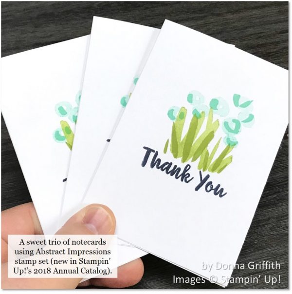 Abstract Impressions, Stampin' Up!, by Donna Griffith, thank you card