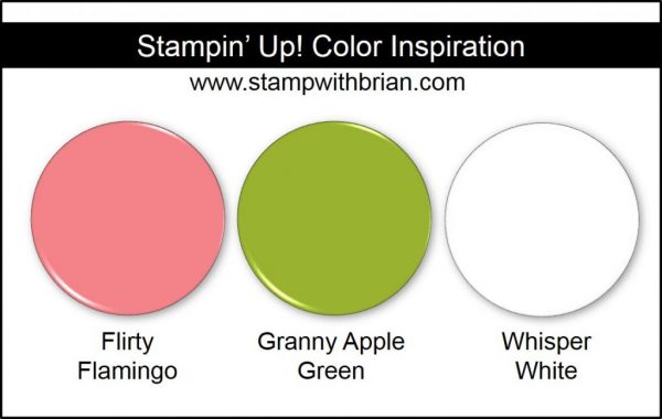 Stampin' Up! Color Inspiration: Flirty Flamingo, Granny Apple Green, Whisper White