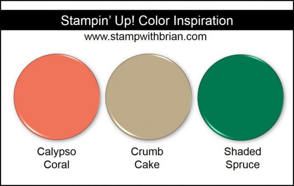 Stampin' Up! Color Inspiration: Calypso Coral, Crumb Cake, Shaded Spruce