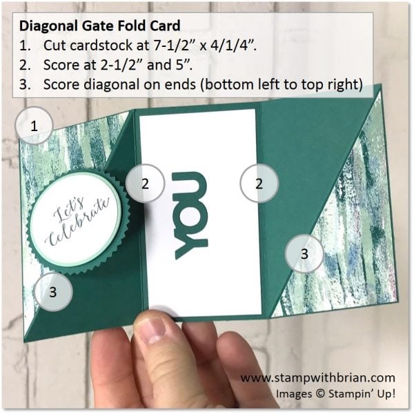 Diagonal Gate Fold, Stampin' Up!, Brian King, fun fold