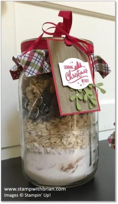 Mason Jars with Festive Designer Series Paper Covers and Christmas Tags, Stampin' Up!, Brian King