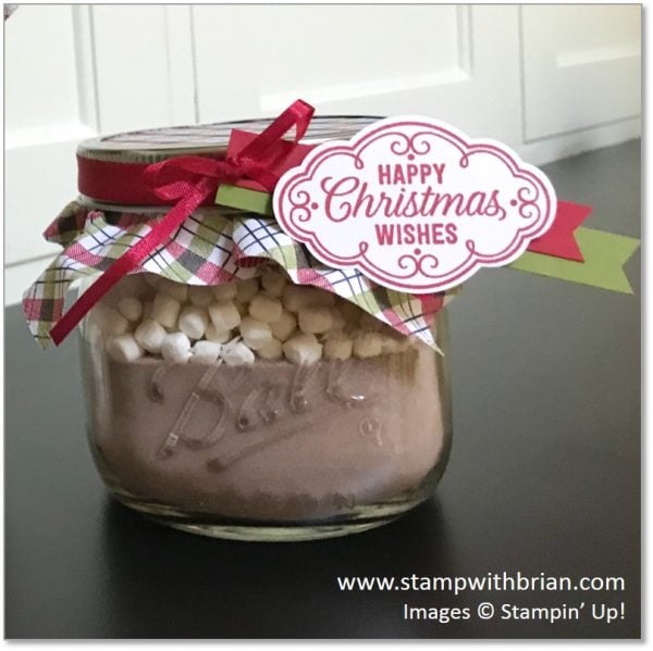 Mason Jars with Festive Designer Series Paper Covers and Christmas Tags, Stampin' Up!, Brian King
