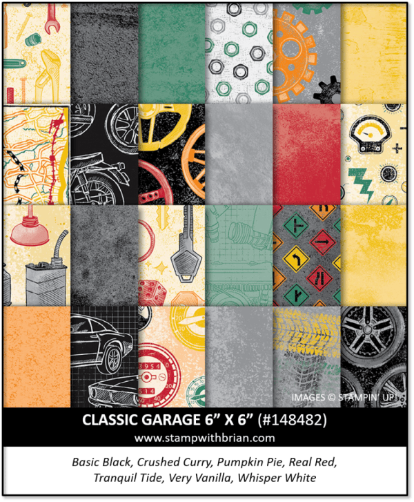Classic Garage 6 x 6 Designer Series Paper, Stampin' Up! 148482 Classic Garage 6 x 6 Designer Series Paper, Stampin' Up! 148482