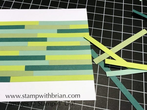 Creating a Background Pattern on a Card with Strips of Colored Cardstock Creating a Background Pattern on a Card with Strips of Colored Cardstock