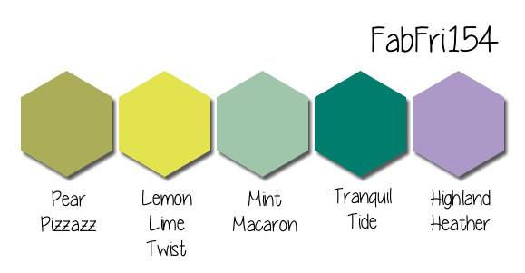 Stampin' Up! Color Inspiration: Pear Pizzazz, Lemon Lime Twist, Mint Macaron, Tranquil Tide, Highland Heather